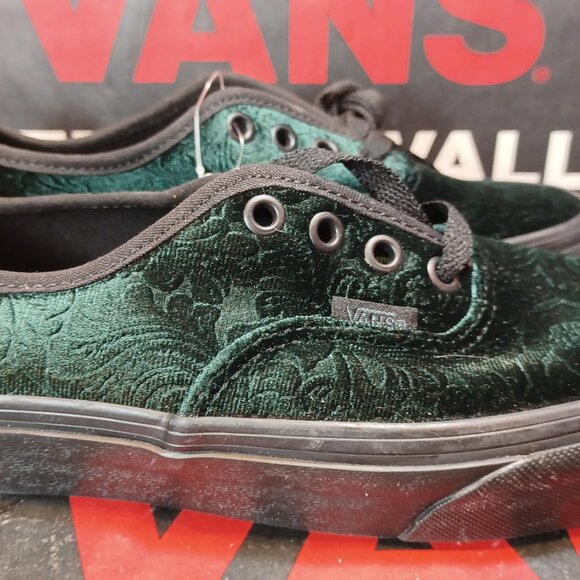 Vans Men's 4.5/Women's 6 Authentic Jungle Green Velvet Black VN0A5KRD8E8 - Picture 12 of 12